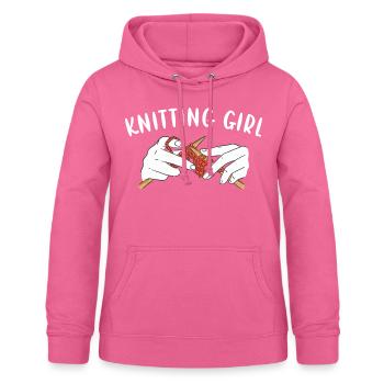 Knitting Girl Knitting - Women's Hoodie - pink - Front - AI Model Female 172 light (172cm)