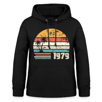 1979 Geburtstagsgeschenk - Made in 1979 Retro 1979 - Frauen Hoodie - Schwarz - Vorne - AI Model Female 172 light (172cm)
