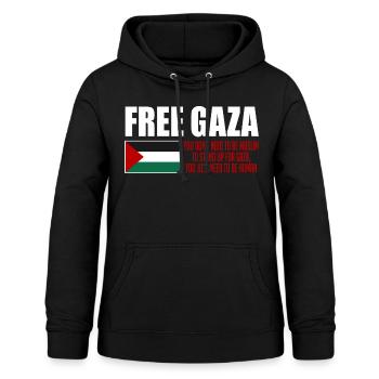 Free Gaza, Palestine Flag, Save Gaza, Palestina - Frauen Hoodie - Schwarz - Vorne - AI Model Female 172 light (172cm)