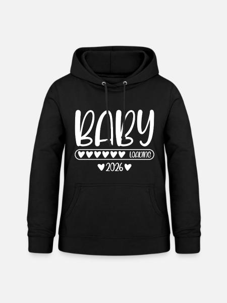 Baby 2026 loading - Frauen Hoodie - Schwarz