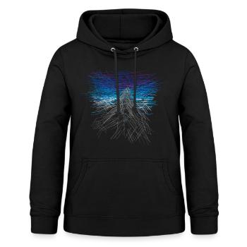 Berg - abstrakt - Frauen Hoodie - Schwarz - Vorne - AI Model Female 172 light (172cm)