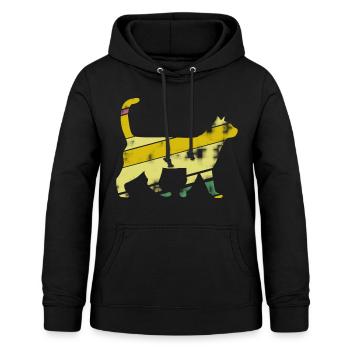 Katze Streifen - Frauen Hoodie - Schwarz - Vorne - AI Model Female 172 light (172cm)