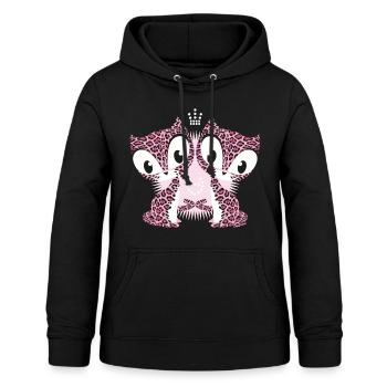Pussy Deluxe chats jumeaux léopards - Sweat à capuche Femme - noir - Devant - AI Model Female 172 light (172cm)