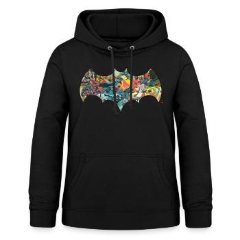 DC Comics Robin Bat Symbol Kampfszenen - Frauen Hoodie - Schwarz - Vorne - AI Model Female 172 light (172cm)