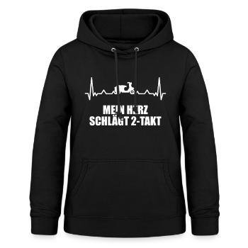 Mofa Moped - Mein Herz schlägt 2 Takt - Frauen Hoodie - Schwarz - Vorne - AI Model Female 172 light (172cm)