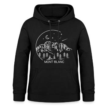 Tour du Mont Blanc Chamonix Trekking Souvenir - Sweat à capuche Femme - noir - Devant - AI Model Female 172 light (172cm)