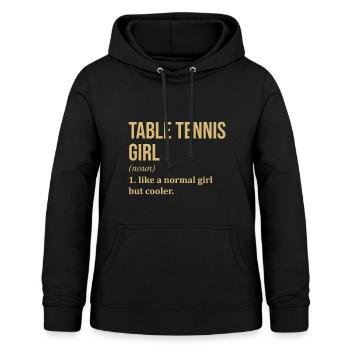 Tafeltennis, Tafeltennis, Tafeltennis - Vrouwen hoodie - zwart - Voor - AI Model Female 172 light (172cm)