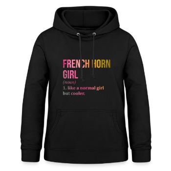 Waldhorn Französisches Horn Französisches Horn - Frauen Hoodie - Schwarz - Vorne - AI Model Female 172 light (172cm)