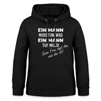 Lustiger Spruch für Ehemänner, Männer Funshirt - Frauen Hoodie - Schwarz - Vorne - AI Model Female 172 light (172cm)