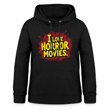I Love Horror Movies – Blutiges Design - Frauen Hoodie - Schwarz - Vorne - AI Model Female 172 light (172cm)