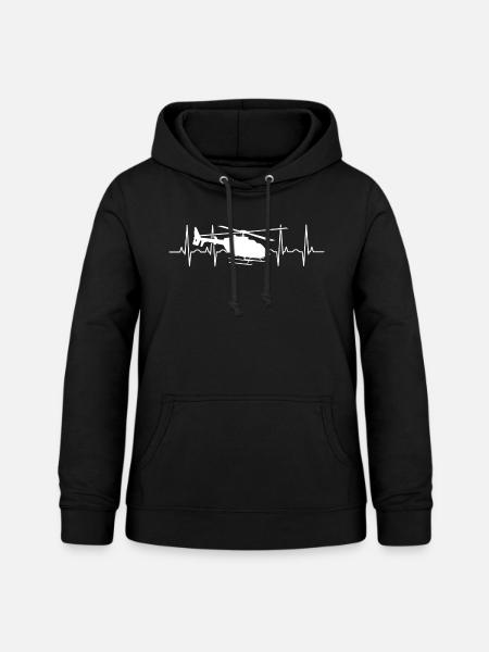 Helikopter Herzschlag - Frauen Hoodie - Schwarz