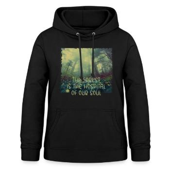 Wald Seele Heilung Natur Baum Bäume grün Lunge - Frauen Hoodie - Schwarz - Vorne - AI Model Female 172 light (172cm)