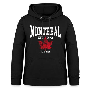 Montréal - Sweat à capuche Femme - noir - Devant - AI Model Female 172 light (172cm)