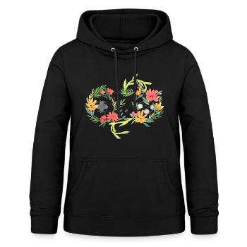 Floral Controller - Frauen Hoodie - Schwarz - Vorne - AI Model Female 172 light (172cm)