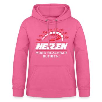 Heizen muss bezahlbar bleiben - Frauen Hoodie - Pink - Vorne - AI Model Female 172 light (172cm)