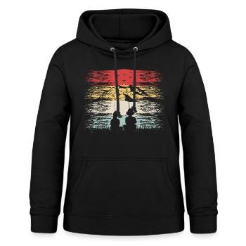 Angler Father’s Day Fisherman Dad Retro Gift Idea - Sweat à capuche Femme - noir - Devant - AI Model Female 172 light (172cm)