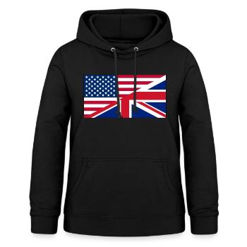 USA UK - Sweat à capuche Femme - noir - Devant - AI Model Female 172 light (172cm)