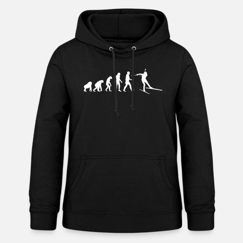 Évolution du biathlon - Sweat à capuche Femme - noir