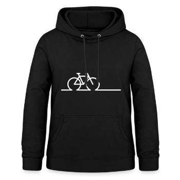 Dessin au trait de vélo. Courses de vélos électriques et vélos VTT. - Sweat à capuche Femme - noir - Devant - AI Model Female 172 light (172cm)