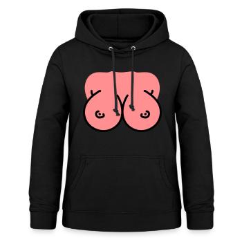 Breasts - Breasts - Boobs - Women's Hoodie - black - Front - AI Model Female 172 light (172cm)