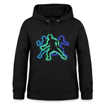Tischtennis Spieler Silhouetten Tischtennisspieler - Frauen Hoodie - Schwarz - Vorne - AI Model Female 172 light (172cm)