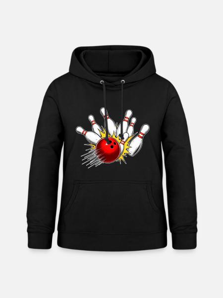 Bowling Strike – Kugel trifft alle Pins - Frauen Hoodie - Schwarz