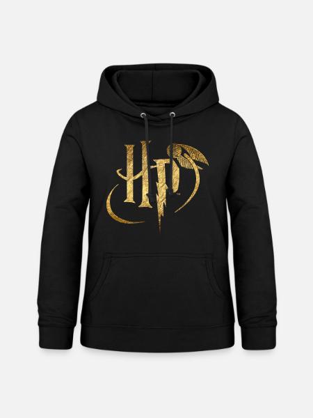 Harry Potter Logo Gold - Frauen Hoodie - Schwarz