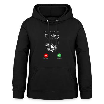 Hilarious Fishing Lovers Gift Fishing Is Calling - Frauen Hoodie - Schwarz - Vorne - AI Model Female 172 light (172cm)