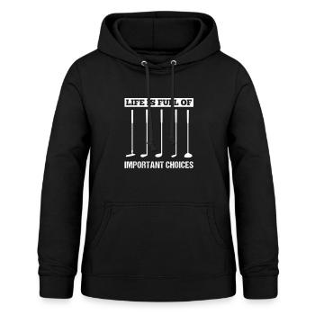 Herren Golfer Golfen Golfschlger Golfspieler Golfs - Frauen Hoodie - Schwarz - Vorne - AI Model Female 172 light (172cm)