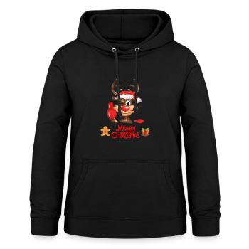 Rudolf Renne Tenue de Noël Drôle Rudolf - Sweat à capuche Femme - noir - Devant - AI Model Female 172 light (172cm)