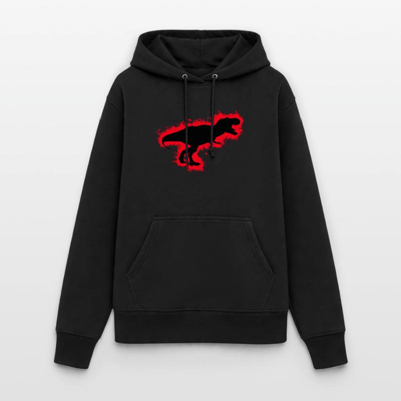 Silhouette Dino Rot und Schwarz Umriss Frauen Hoodie