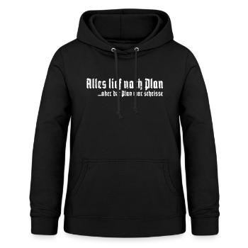 Alles lief nach Plan aber der Plan war scheisse - Frauen Hoodie - Schwarz - Vorne - AI Model Female 172 light (172cm)