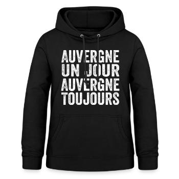 Auvergne Un Jour Auvergne Toujours - Sweat à capuche Femme - noir - Devant - AI Model Female 172 light (172cm)