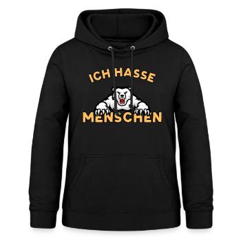 Ich Hasse Menschen - Frauen Hoodie - Schwarz - Vorne - AI Model Female 172 light (172cm)