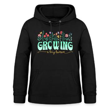 Zwangerschaps Bloemen Zwangerschap Aankondiging - Vrouwen hoodie - zwart - Voor - AI Model Female 172 light (172cm)