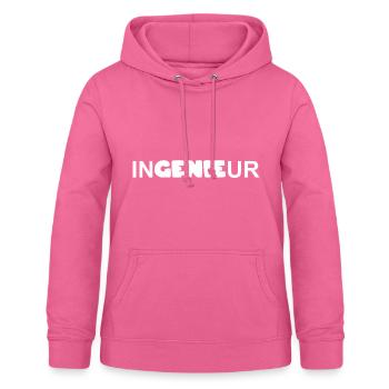 Ingenieur = Genie - Frauen Hoodie - Pink - Vorne - AI Model Female 172 light (172cm)