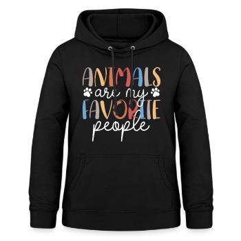 Tiere sind meine Lieblingsmenschen - Frauen Hoodie - Schwarz - Vorne - AI Model Female 172 light (172cm)