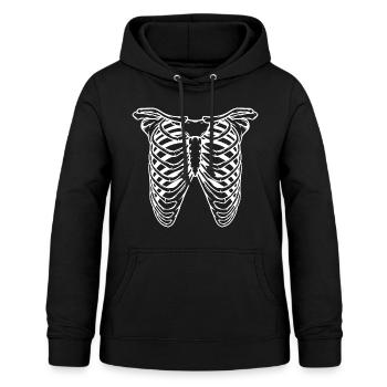 Skelett - Frauen Hoodie - Schwarz - Vorne - AI Model Female 172 light (172cm)