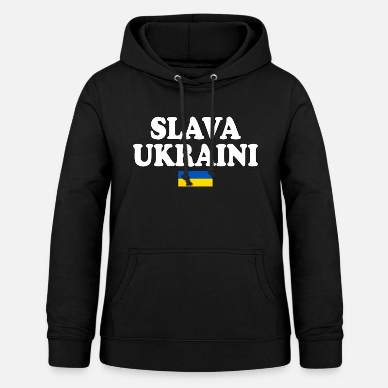 Slava ukraini - Sweat à capuche Femme - noir