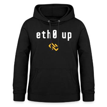 ETH0 UP - LINK CONNECTED - LINUX SHELL - Sweat à capuche Femme - noir - Devant - AI Model Female 172 light (172cm)