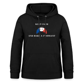 Keep calm and bake a croissant Geschenkidee - Frauen Hoodie - Schwarz - Vorne - AI Model Female 172 light (172cm)