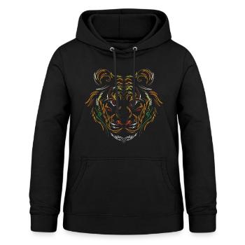 Art du lion couleurs abstraites - Sweat à capuche Femme - noir - Devant - AI Model Female 172 light (172cm)