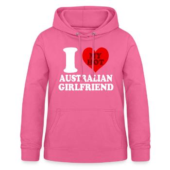 I Love My Australian Girlfriend Heart - Women's Hoodie - pink - Front - AI Model Female 172 light (172cm)