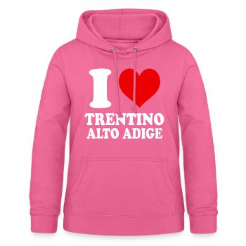 J’aime Trentin, Haut-Adige, région, Italie, ville - Sweat à capuche Femme - rose - Devant - AI Model Female 172 light (172cm)