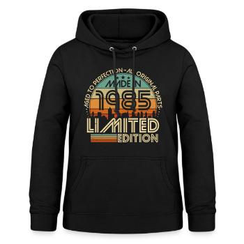 1985 Jahrgang Geburtstag Retro Geschenk - Frauen Hoodie - Schwarz - Vorne - AI Model Female 172 light (172cm)