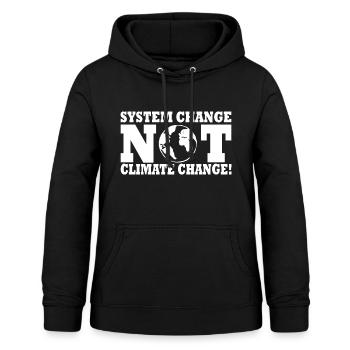 system change not climate change - Frauen Hoodie - Schwarz - Vorne - AI Model Female 172 light (172cm)