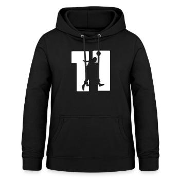 Fussball Spieler Nummer 11 Trikot - Frauen Hoodie - Schwarz - Vorne - AI Model Female 172 light (172cm)