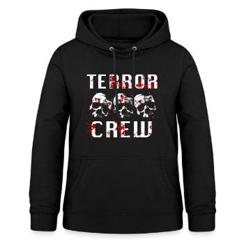 Terror Crew Speedcore Gabber Totenkopf Blut - Frauen Hoodie - Schwarz - Vorne - AI Model Female 172 light (172cm)