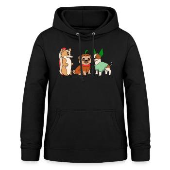 Halloween Mops Pug Katze Dackel Jack Hunde T Shirt - Frauen Hoodie - Schwarz - Vorne - AI Model Female 172 light (172cm)