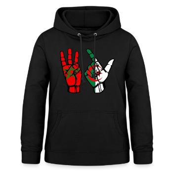 Marokko Algerien Frieden - Frauen Hoodie - Schwarz - Vorne - AI Model Female 172 light (172cm)